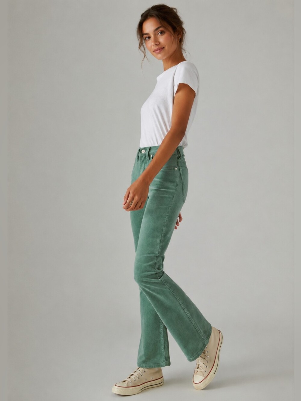 ❤️ NWOT! LUCKY BRAND CORDUROY HIGH RISE STEVIE FLARE JEANS, 00 (24)